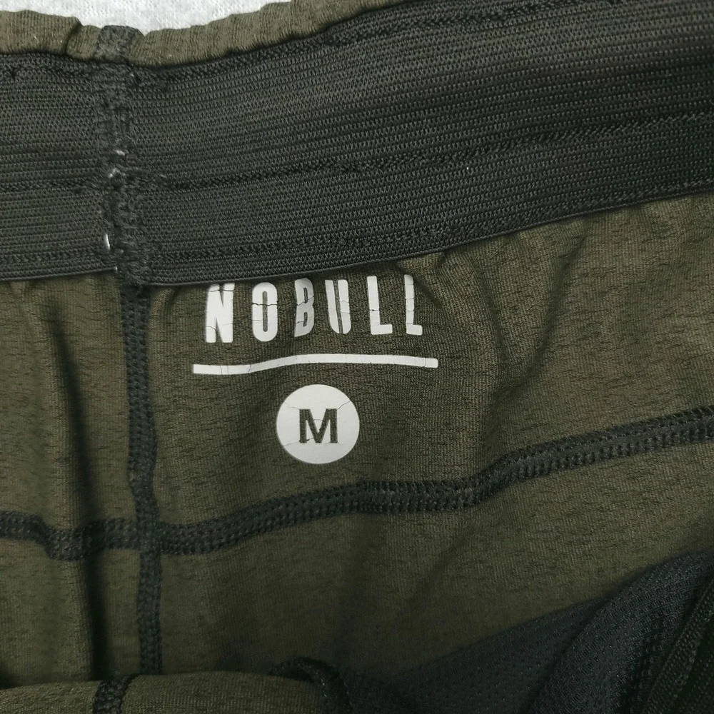 NOBULL Shorts Mens M Green Stretch Zip Pocket Running Training Athletic Gym